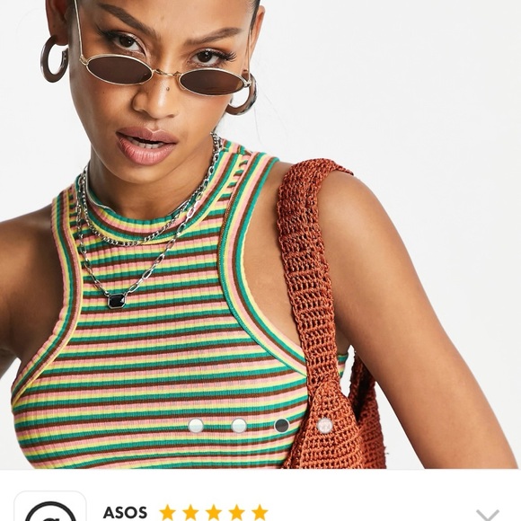 Only Ribbed Racer Neck Striped Tank Top - Picture 10 of 12